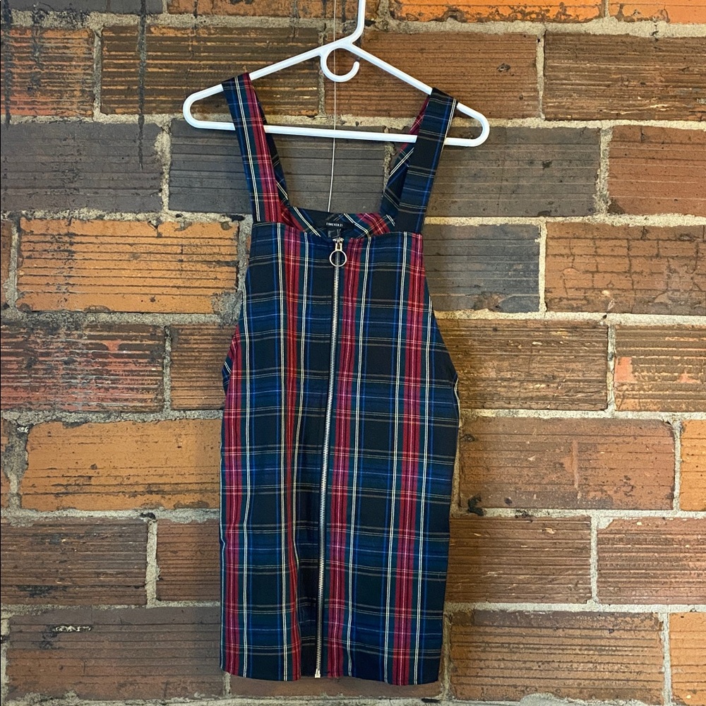 Forever 21 Multicolor Plaid Overall Dress